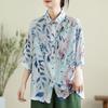 Летняя тонкая хлопковая льняная рубашка, винтажные шикарные свободные повседневные рубашки с рукавами три четверти, женские топы на пуговицах с лацканами