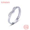 Lindon Classic 925 Sterling Silver Zircon Ring Ladies Jewelry Wedding Promise Party Gift