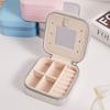 Classic Leather Jewelry Box With Mirror For Earrings And Rings Storage
