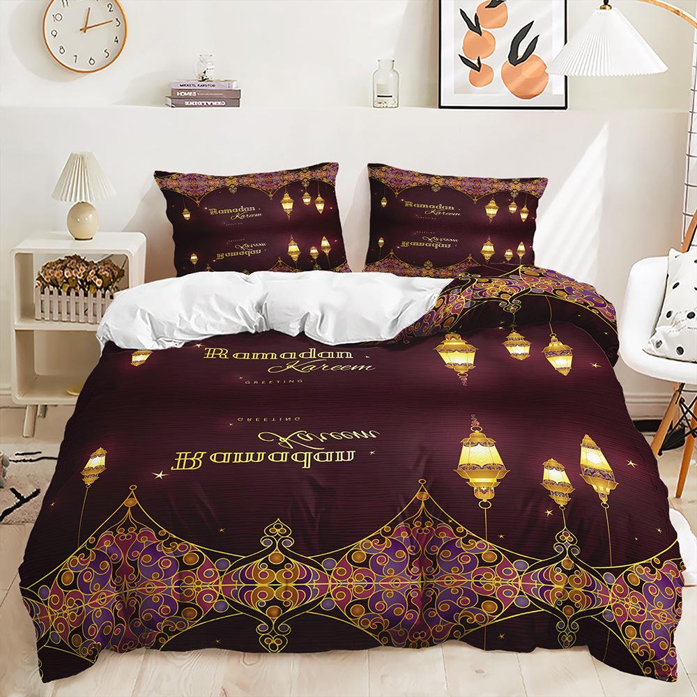 Пододеяльник со звездами и луной Twin King мусульманский комплект постельного белья для праздника Рамадан из микрофибры, покрывало для лампы для подростков и взрослых, декор