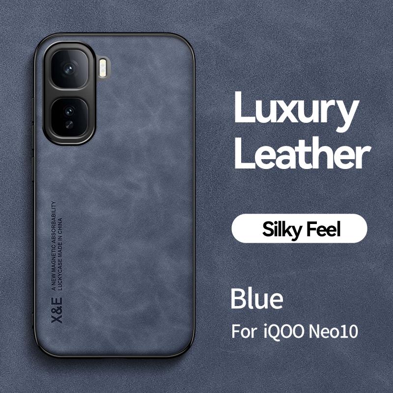 Роскошный кожаный чехол-фунда для VIVO iQOO Neo 10 Ультратонкий защитный чехол с магнитом для автомобиля для iQOO Neo10 Ударопрочная капа