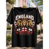 England 2026 Royal Crest T-Shirt, Three Lions Crown Soccer Balls Pride Passion Glory National Fan Design
