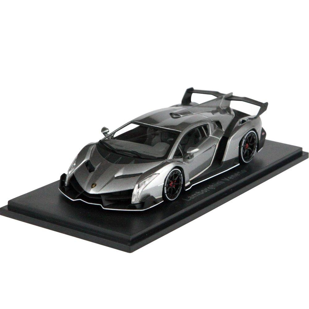 Kyosho Оригинальная модель Lamborghini Veneno в собранном виде 1/43 (Серая/Белая полоска)