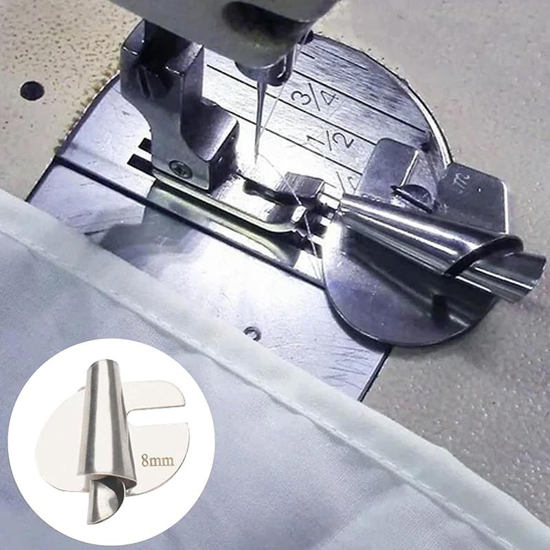 Sewing Curled Edge Hemp Feet 3Mm-10Mm 8 Size Wide Curled Edge Pressure Foot Sewing Machine Pressure Foot Hemp Foot Tool