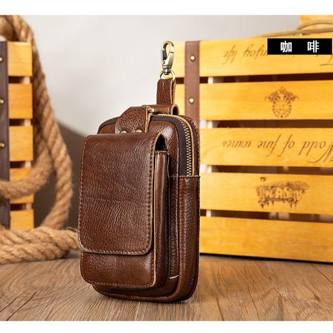 Сумка для мобильного телефона мужская поясная сумка многофункциональная кожаная маленькая поясная сумка Crazy Horse