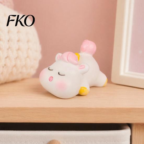 Miniature Fairy Garden Accessory Cute Unicorn Ornaments, Micro Landscape Decorative Resin Figures, Compact Healing Collectible Figurine for