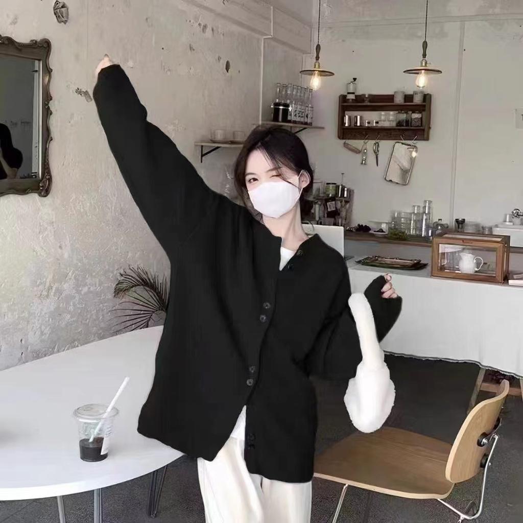 Осень Зима Корейский Свободный Экспортный Кардиган Свитер Женская Одежда Пальто Вязаный Топ