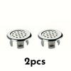 2-6pcs Chrome Sink Drain Covers Leak-Proof Easy-Install Basin Overflow Plugs for Bathroom Kitchen Round Countertop Sink Access
