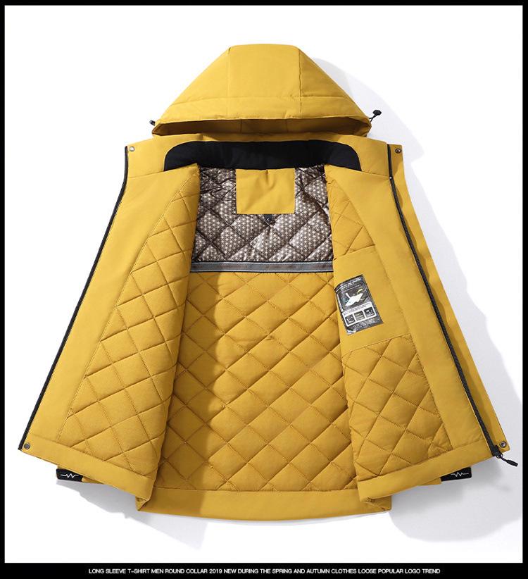 Зимняя горнолыжная куртка Di Yu Shen Long из графена - Утепленная, Теплая, Водонепроницаемая, Повседневная хлопковая верхняя одежда с капюшоном для пар