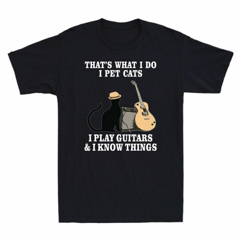 I Pet Things Funny And Guitars Play Thats I Unisexs Do TShirt What I I Know Cats