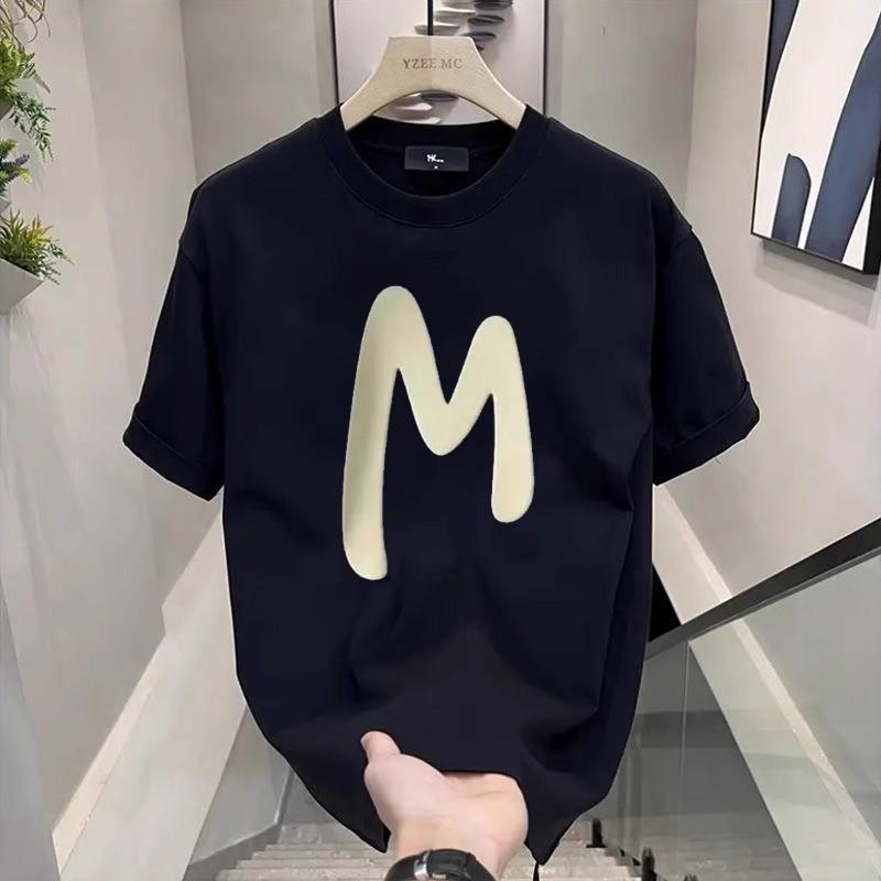 Модный бренд Мужская футболка с коротким рукавом из чистого хлопка Модная универсальная футболка с круглым вырезом для мужчин и женщин Мужская