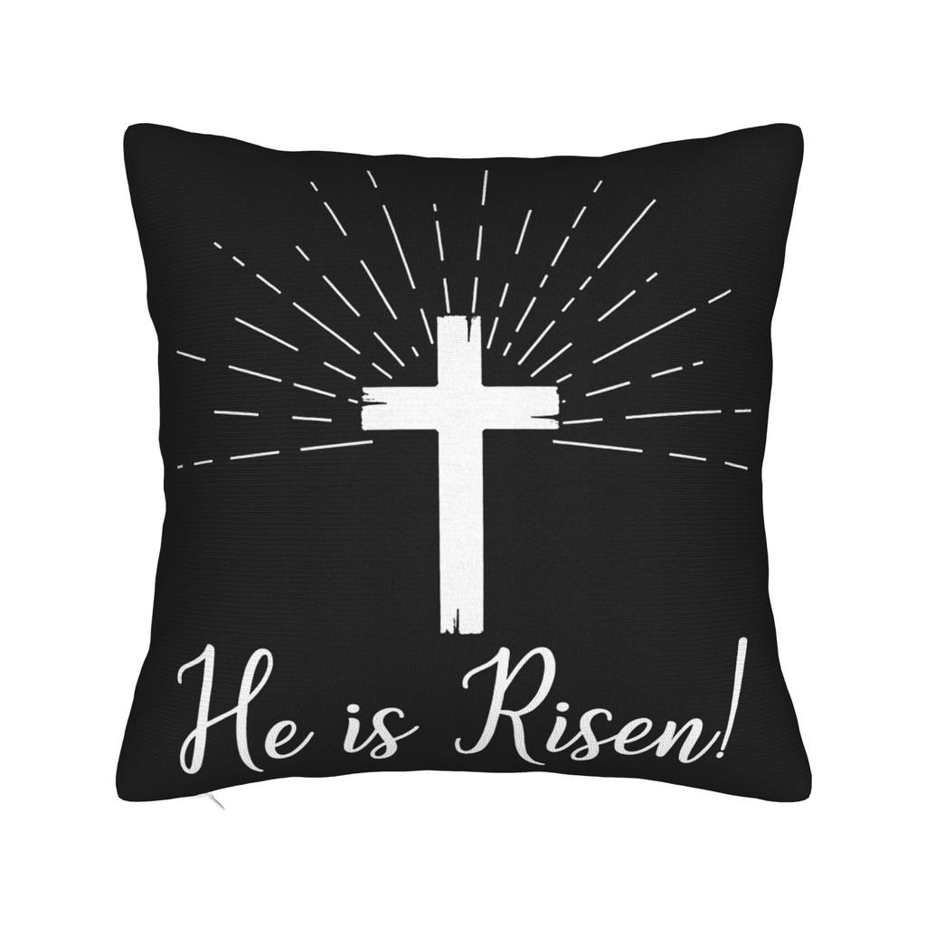 He Is Risen Boho Easter Christian Jesus Pillow Case Fashion Pillow Cover Soft Pillowcases For Chair Sofa Home Decor