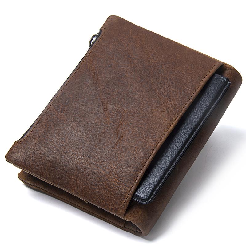 CONTACT'S Cow Leather Men's Wallet Ziper&Hasp Male Coin Purse Short Wallets Card Holders For Men