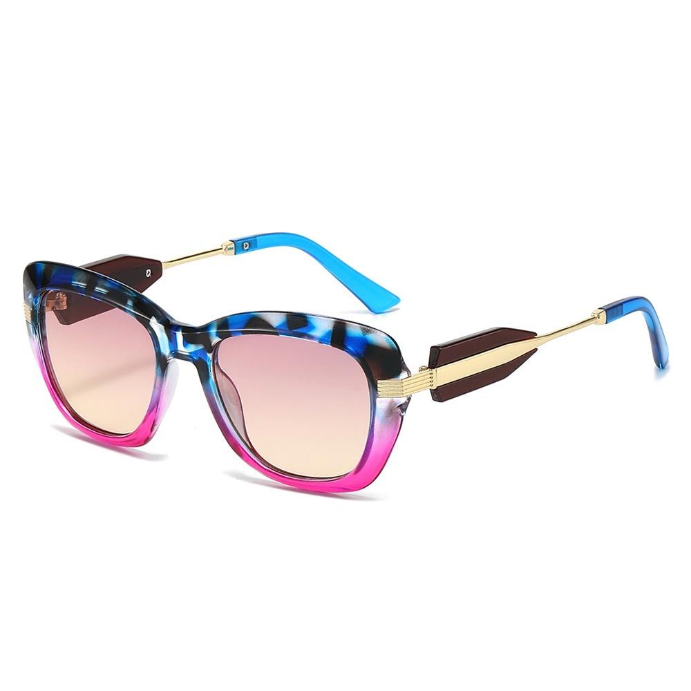 New fashionable retro color matching polygonal sunglasses ins personalized avant-garde casual versatile outdoor sunglasses