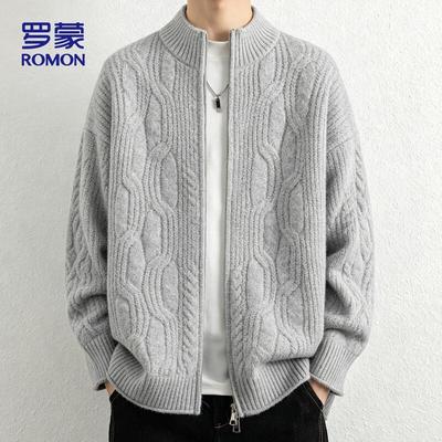 Men's Thick Stand Collar Knit Cardigan