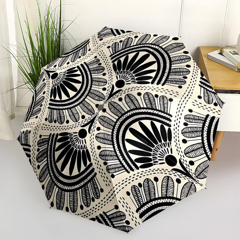 1pc Mandala Pattern Automatic Open/close Umbrella, 8-Rib sturdy structure, Auto Folding/Opening, Portable Travel Umbrella for Women,197