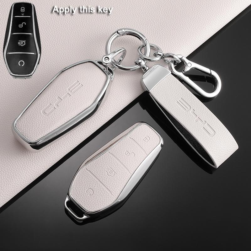 Чехол для ключа автомобиля для Byd Yuan Plus Atto 3 Song Han Pro Dmi Dolphin Seagull Seal U Кожаный Автоаксессуар Брелок Чехол-оболочка для ключа