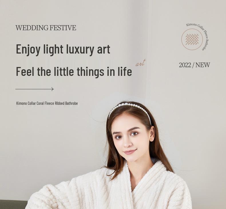 Женский халат из кораллового флиса с толстой вельветовой подкладкой - Уютный осенне-зимний длинный халат-пижама