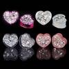 2pcs 6-50mm Shining Cute Heart Ear Tunnels Gauges Plug Ear Stretcher Expander Body Piercing Jewelry for Women Men