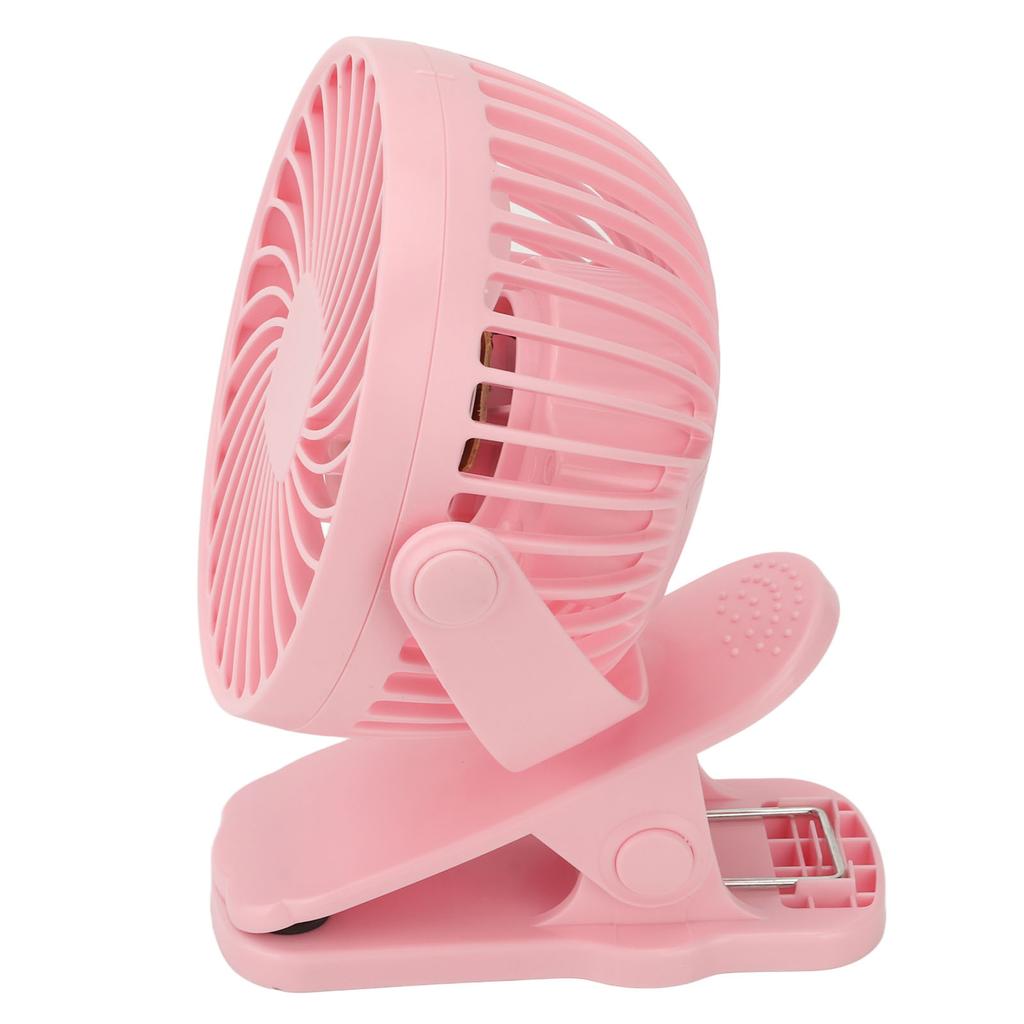 Clip On Fan ABS 720 Degree 3 Gears Noiseless USB Battery Powered Mini Fan for Desktop Office