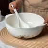 Серебряная керамическая суповая тарелка 10 дюймов с ручками: Прочный, термостойкий, дизайн под глазурью для домашнего использования.