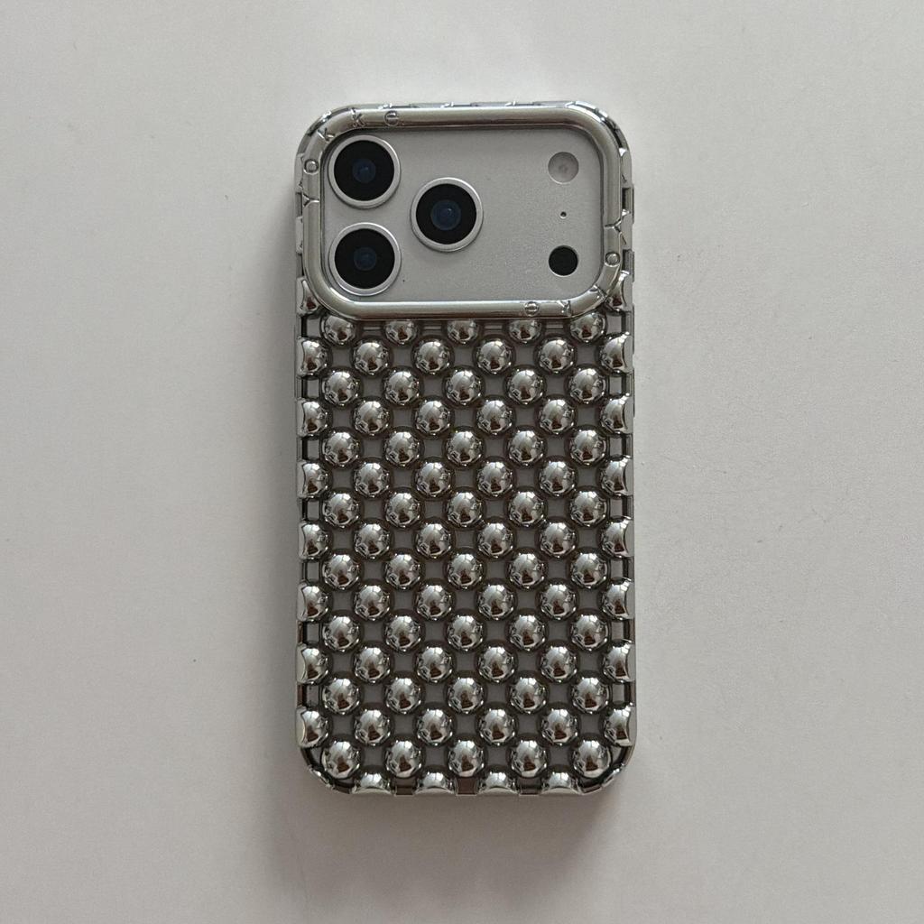 Однотонный полый чехол для iPhone 16 Pro Max/14/15 с бусинами и ракушками для Apple 17