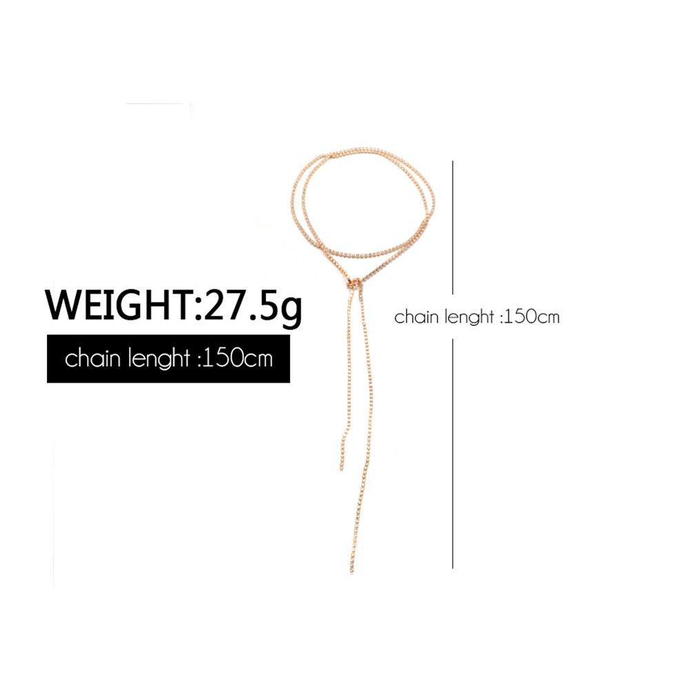 Ожерелье-цепочка со стразами Блестящие женские 150см