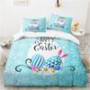 Easter Eggs Bedding Set King Queen Size Cartoon Rabbit Duvet Cover With Pillowcase For Kids Adults As Greetings And Presents