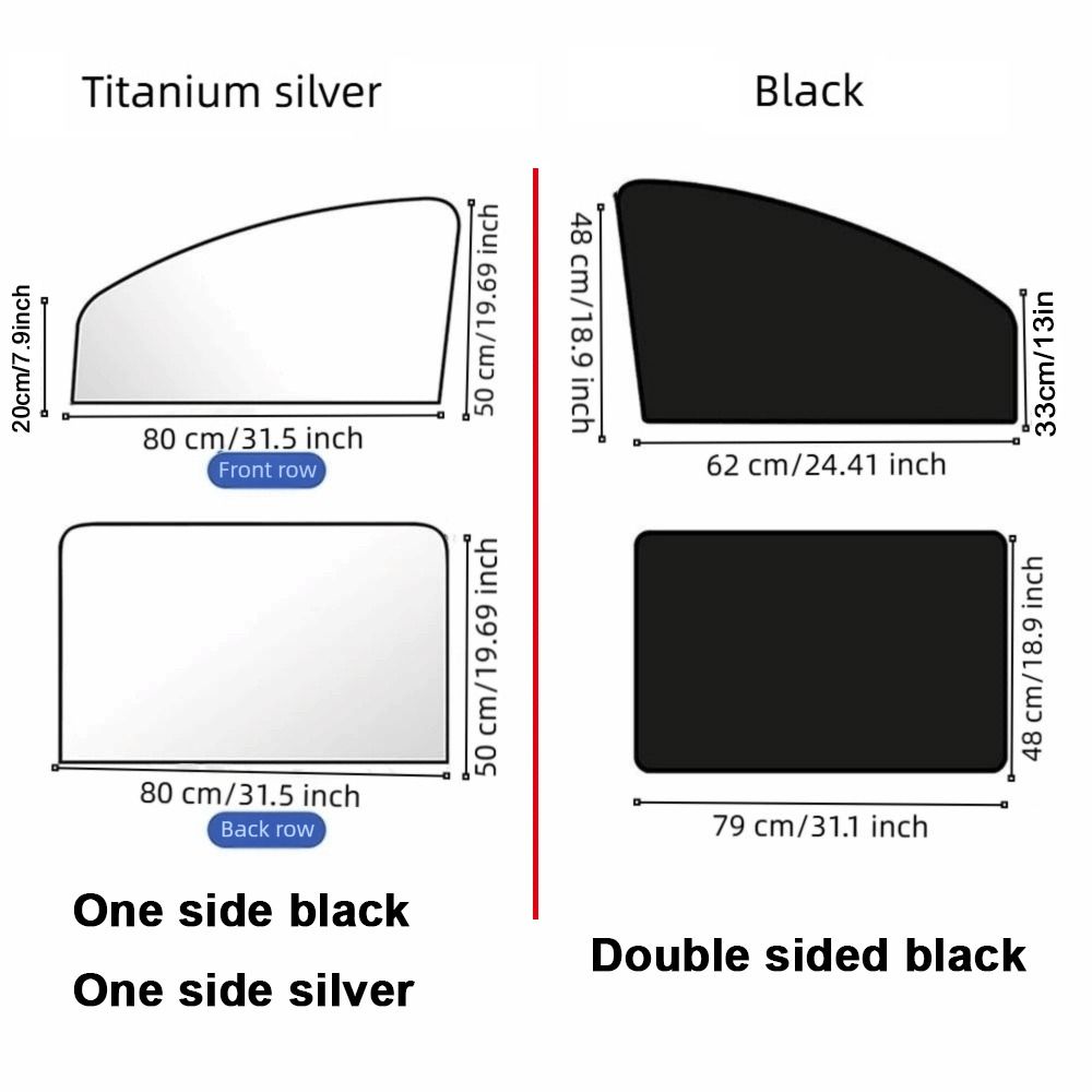 2/4Pcs Magnetic Car Window Covers 99% UV Blocking Car Privacy Curtains Car Window Sun Shade Camping