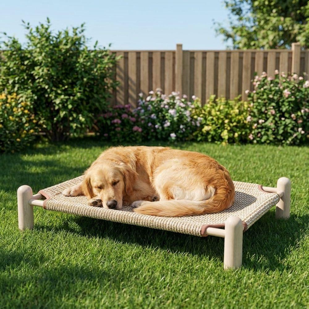 Moisture-proof Cat Elevated Bed Wooden Frame Cat Hammock Cool Cat Nest Dog Sofa Bed Indoor Use