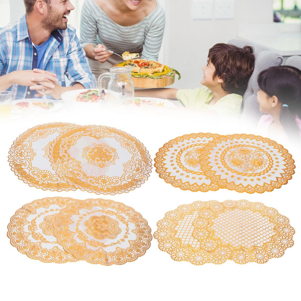 2 шт 38x38 см коврики для стола ПВХ золотые салфетки подставки под чашки для свадебных вечеринок
