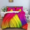 Top Abstract Geometric Duvet Cover Microfiber Queen Bedding Set Boys Kids Room Rainbow Plaid Print Quilt Cover With Pillowcase