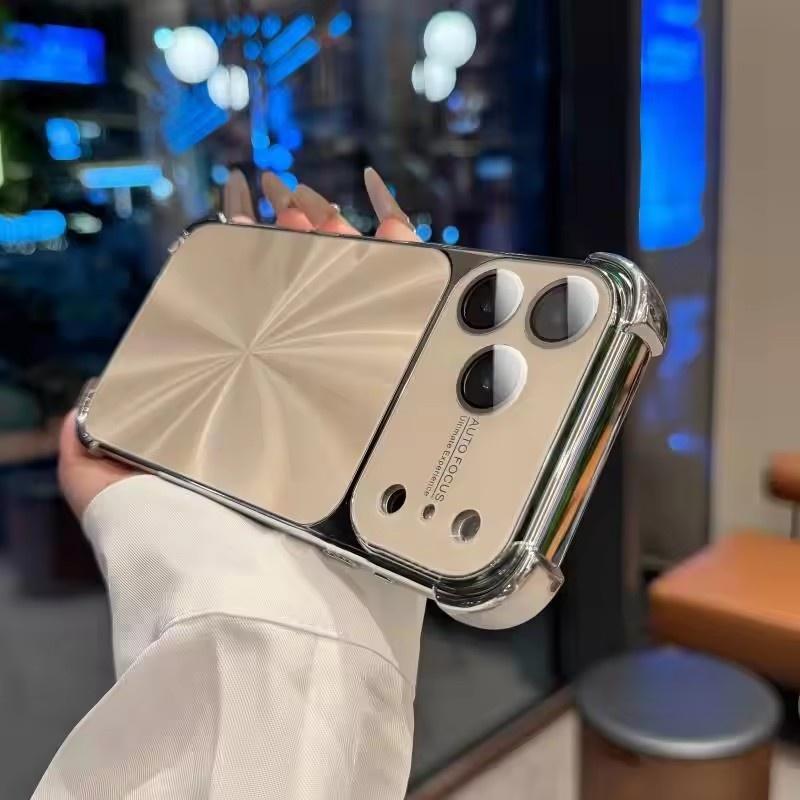 Роскошный чехол с покрытием, текстурой CD, лазерной эстетикой для iPhone 17 Air 16 15 14 13 Pro Max Plus, ослепляющий, цвета Аврора, броня, противоударная крышка