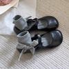 Xiaoxiangfeng Round Head Shallow Mouth Small Leather Shoes Women's Spring 2025 New Comfortable Soft Sole Japanese One-word Belt Mary Jane Shoes