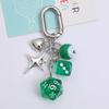 Classic Shaped Dice Keychain Creative Black 8 Dice Star Manger Punk Style Keyrings For Women Bag Hanging Ornaments Accessories