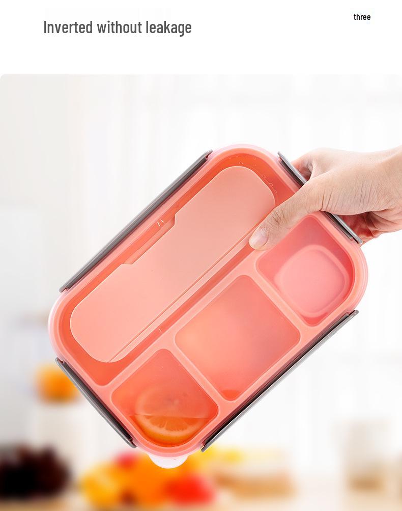 16-Piece Plastic Bento Lunch Box Set for Students with Microwave-Safe Compartments and Fruit Picks