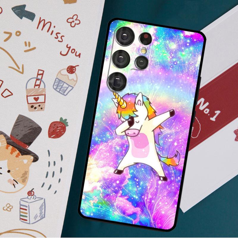 Чехол с изображением мультяшного радужного единорога для Samsung Galaxy S23 S21 S22 Ultra Plus S20 FE Note 20 Note 10 S8 S9 S10 Plus