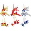 Stylish Holiday Reindeer Hanging Decorations In Gold Red Silver For Christmas Cheer