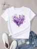 Unisexs Heart Floral Pattern Printing TShirt Summer Unisex Clothing Round Neck Short Sleeve TShirt Tops Tees Aesthetic Clothes