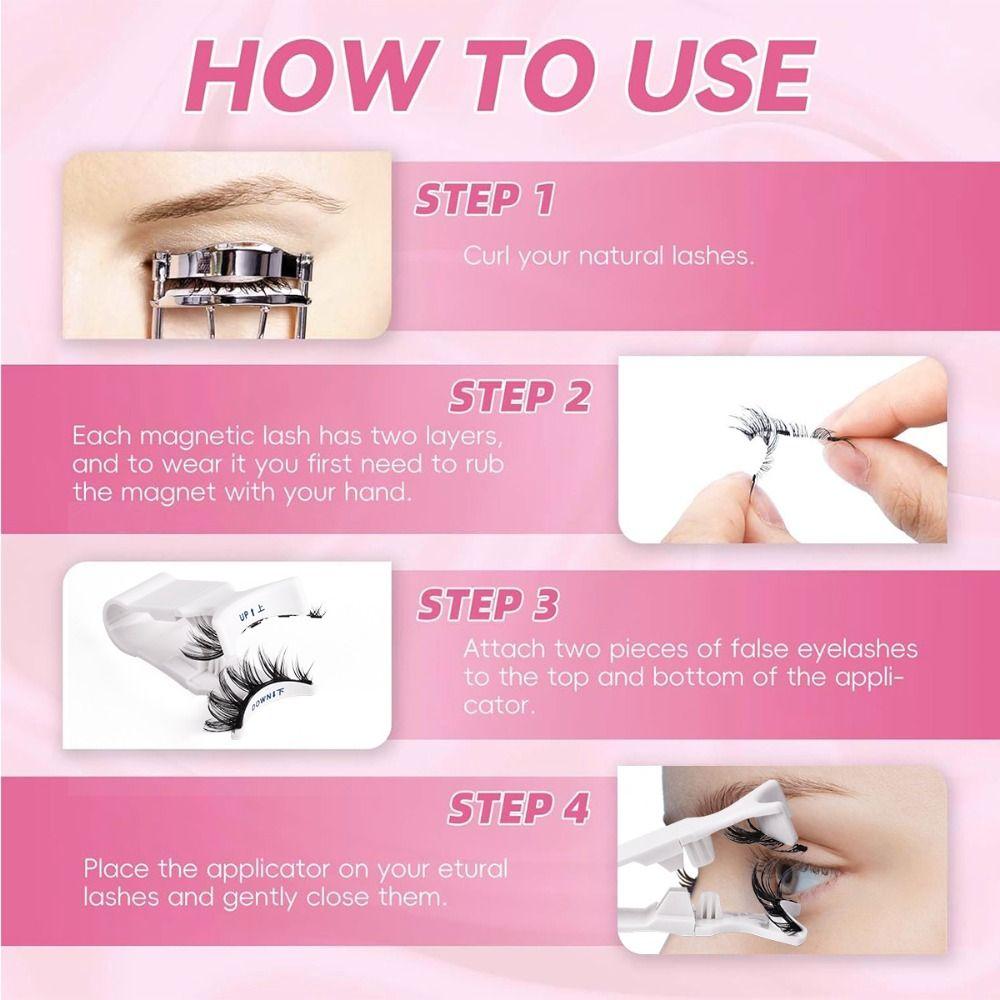 Makeup Magnetic Suction False Eyelashes L Curl Faux Mink Lashes Eyelash Extension