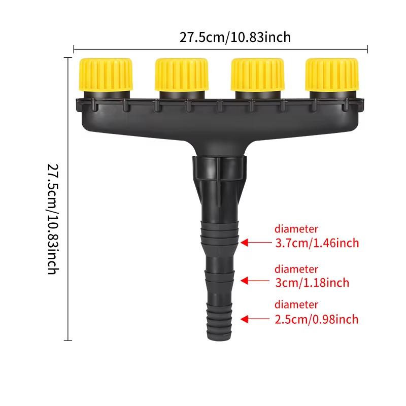 Yellow Four-Head Drip Irrigation Sprinkler Head Garden Watering Device Efficient Agricultural Supply Spray Nozzle for Plants