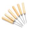 2pcs/lot Wooden Handle Sewing Awl Hand Stitching Leather Bracelet  Taper Craft Needle With/No Hooks For DIY Jewelry Making