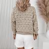 Новый вязаный кардиган 2025 года, свободный, тонкий, с ажурной вязкой, V-образным вырезом, длинными рукавами, куртка для женщин