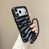 Текстурированный силиконовый чехол для телефона для моделей iPhone 16 Pro Max и Apple 14/13 с ремешком