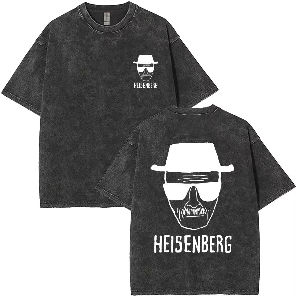 Tv Show Breaking Bad Washed Vintage T-shirt Heisenberg Walter Graphic T-shirts Jesse Pinkman Print Tshirt Men T Shirts
