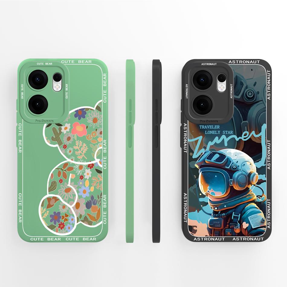 Чехол для Oppo Reno 13F Милый Панда Funda Мягкий Жидкий Силикон Высококачественная Задняя Крышка Для Телефона Oppo Reno 13 F Reno13F 4G 5G