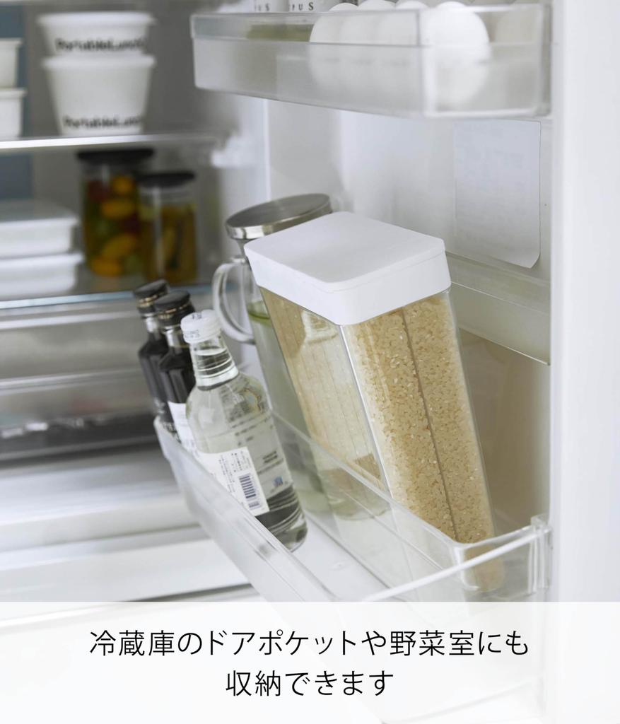 Холодильник для сортировки риса Yamazaki Jitsugyo на 1 чашку, белая башня, мерный резервуар для риса, раздвижной тип, приблизительно 3760. Ш18,5XГ8,5XВ24,5 см