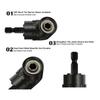 4Pcs Drill Adapter 105° Angled Bit 1/2in 3/8in 1/4in 360° Socket Adapters for Nut Screw