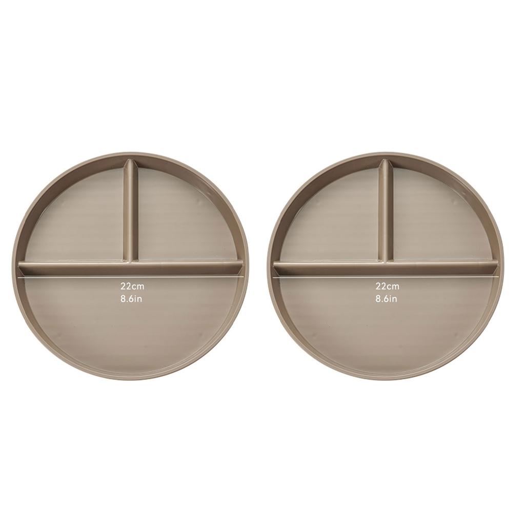 Круглая пластиковая тарелка для ужина с отделениями, пригодная для микроволновой печи, тарелка для салата, фруктов, еды, блюдо для женщин, контроль диеты, кухонная посуда