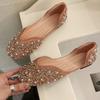 Rimocy, роскошные женские туфли на плоской подошве с жемчугом и кристаллами, летние туфли D'Orsay с мягкой подошвой, женские блестящие блестящие туфли для мам со стразами